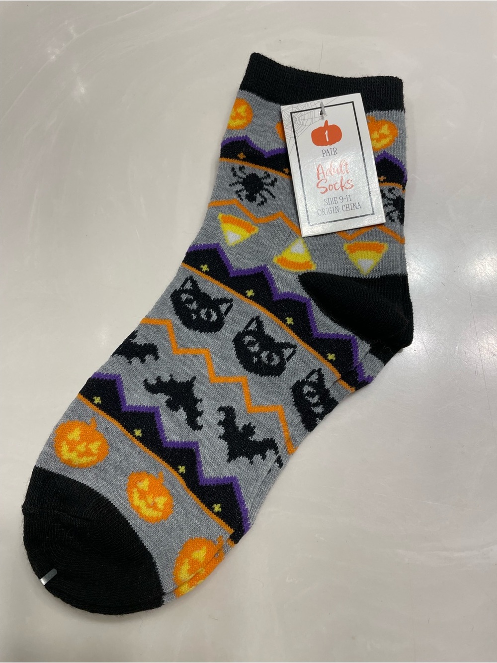 🎃FREE GIFT!🎃Halloween Socks - Gray, Black & Orange!🎃